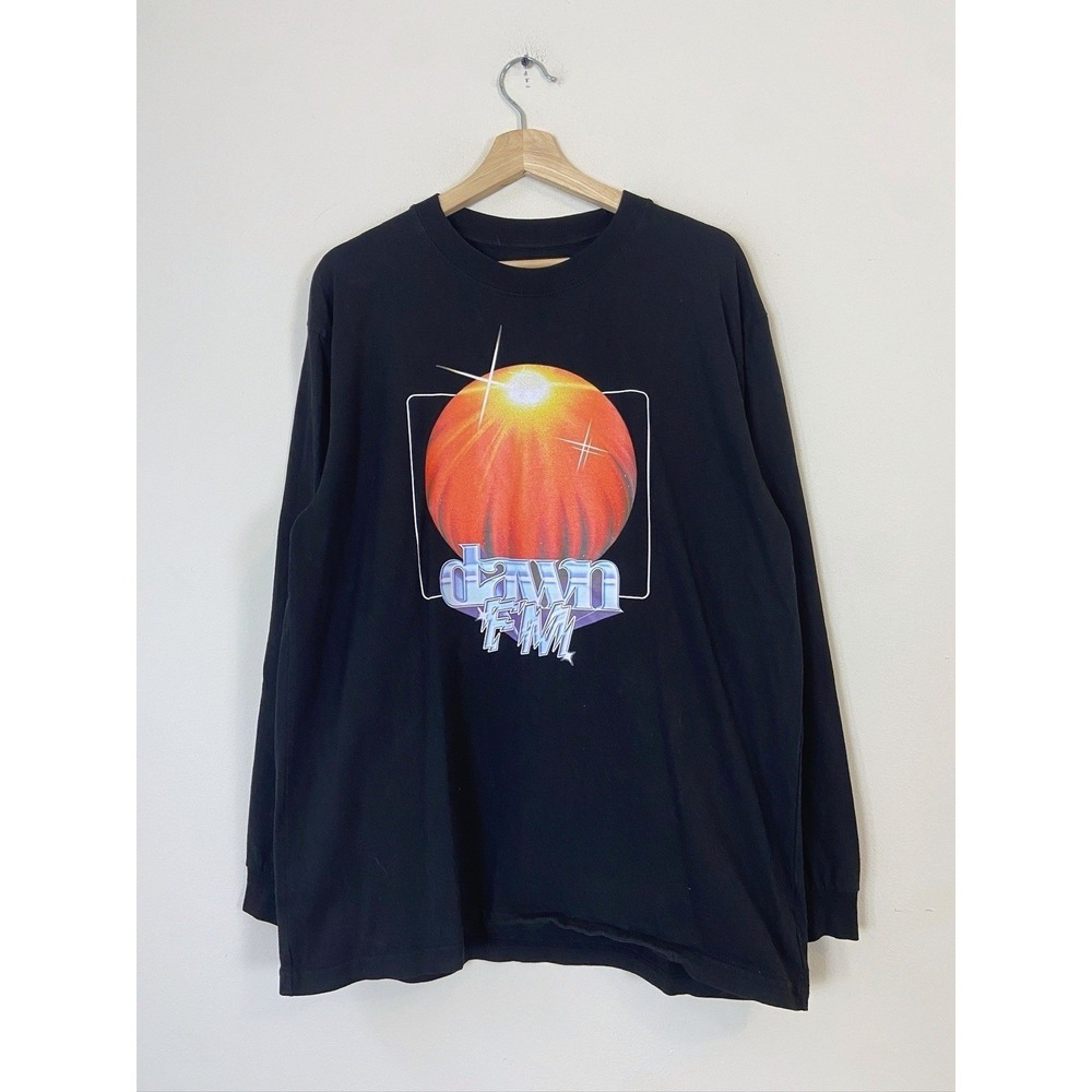 The Weeknd Dawn FM Music Album Concert Long Sleeve Black Tee Shirt - XL